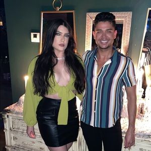 Olive green Boohoo long sleeve crop top